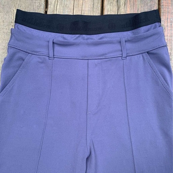 Lululemon Womens Activewear Pants Purple Stretch Pockets Belt Loops Pull On 6 - Picture 3 of 10